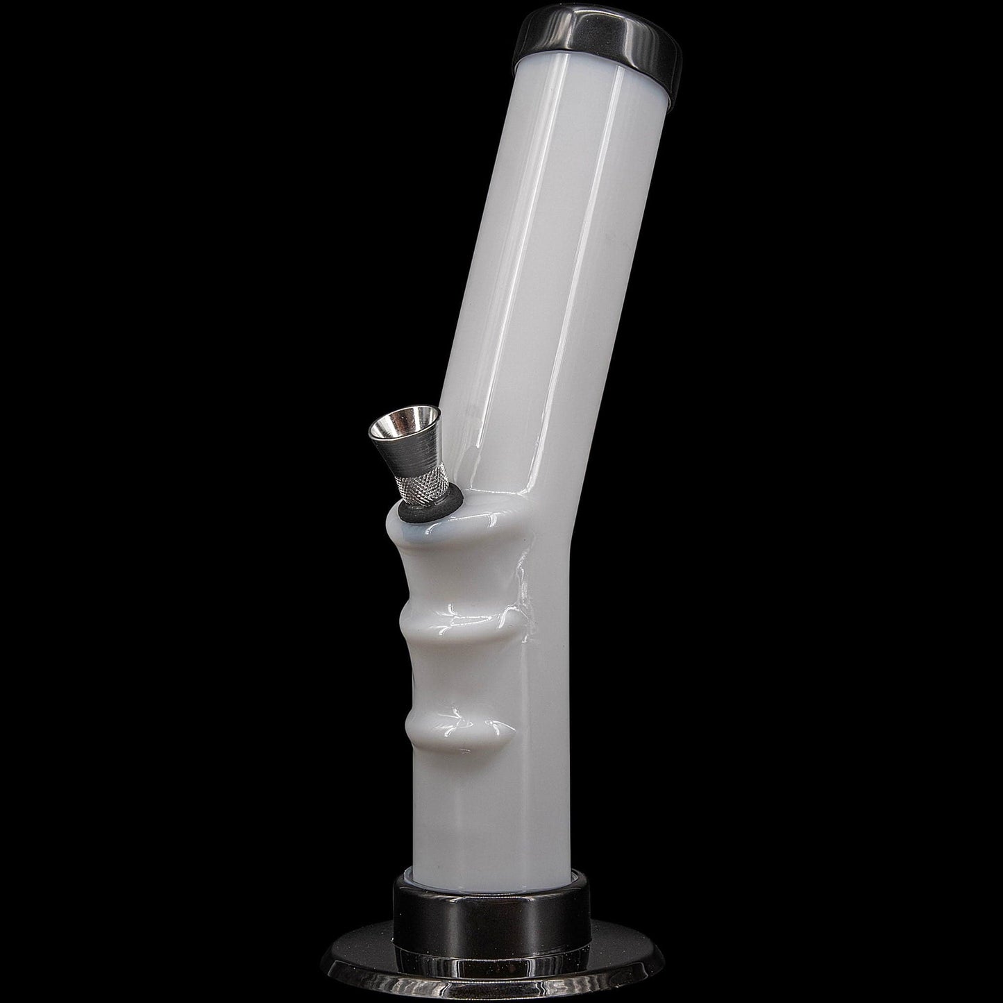 JM Enterprises Bong White / 9 Inch Acrylic Angled Straight Tube Bong