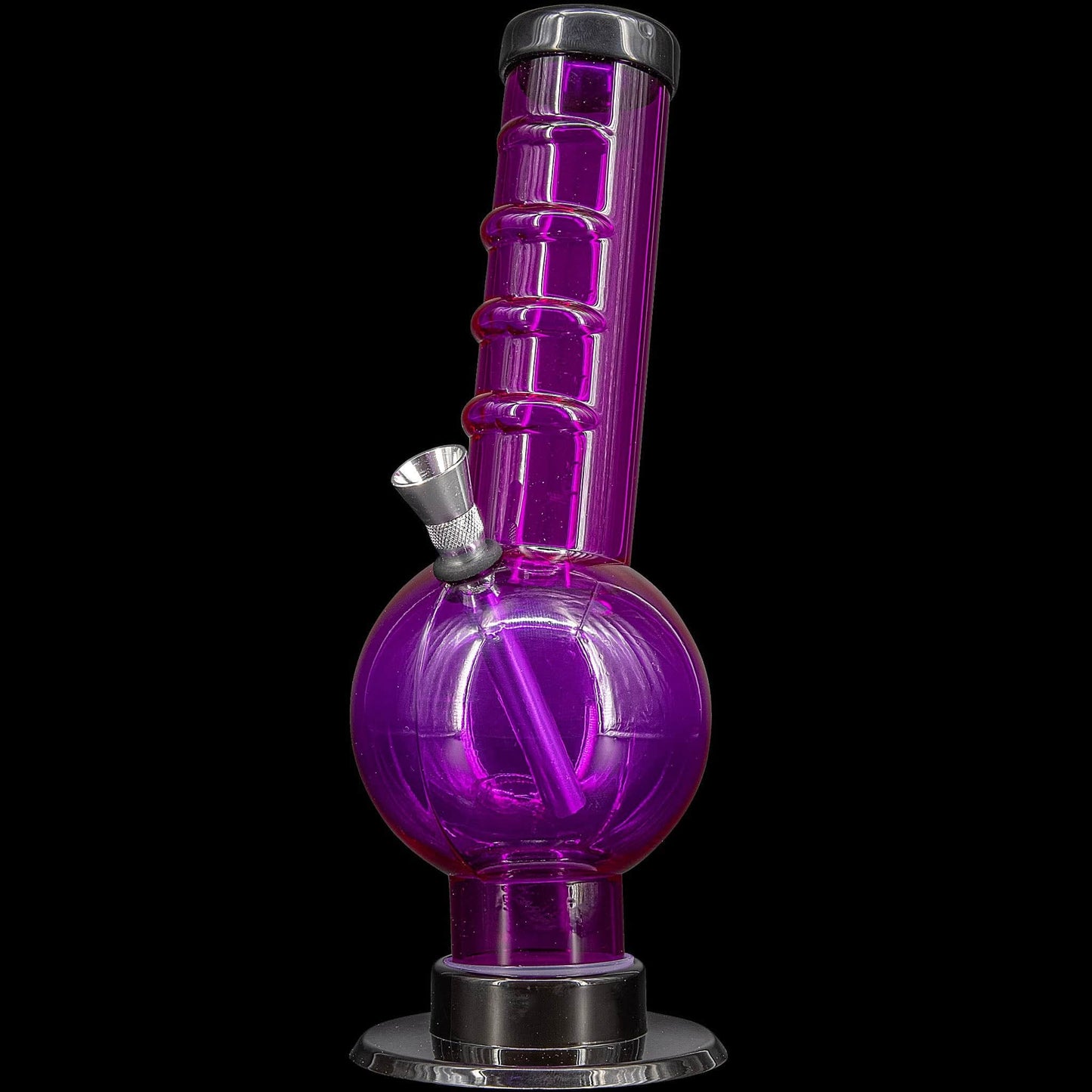 JM Enterprises Bong Purple / 9 Inch Acrylic Angled Neck Straight Tube Bubble Bong