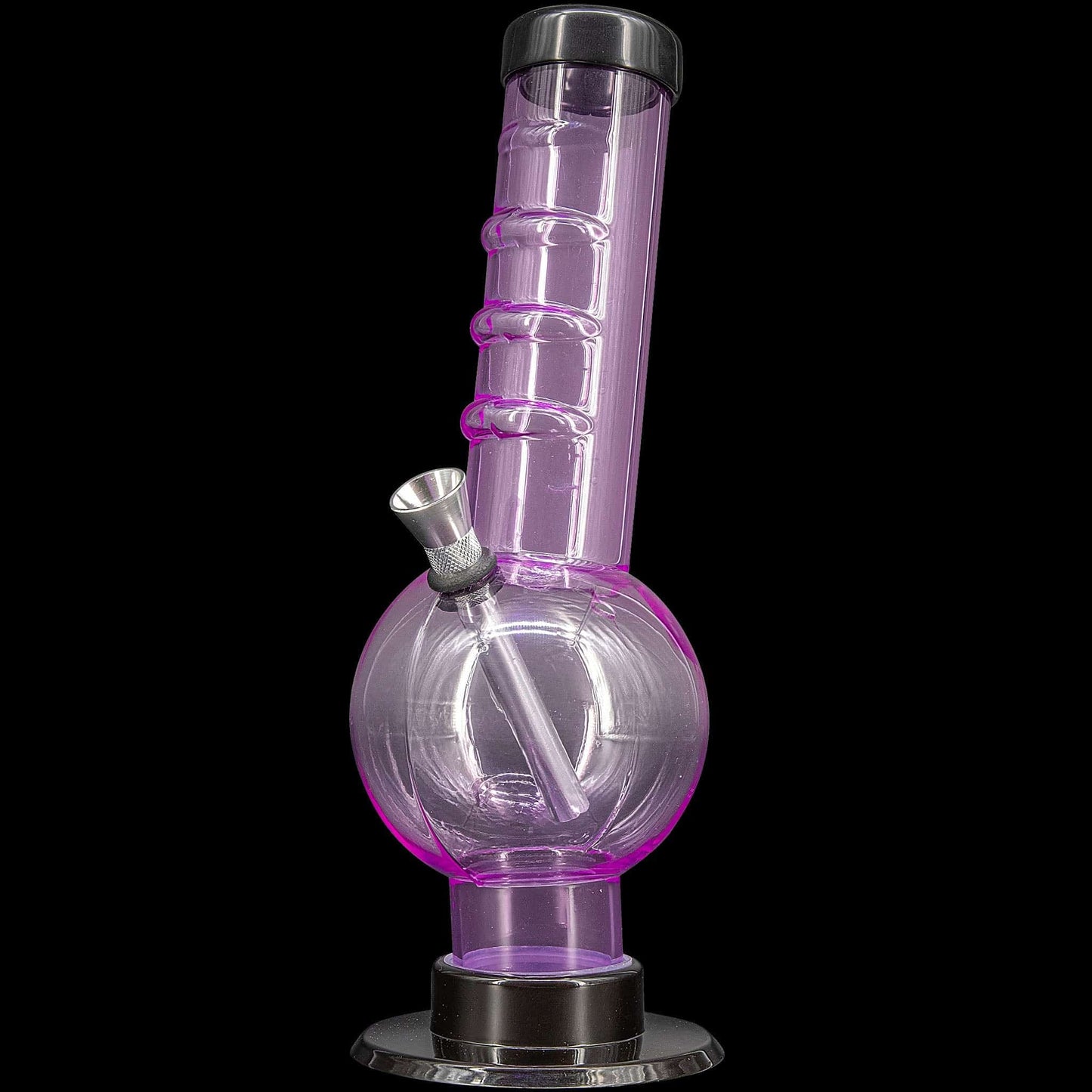 JM Enterprises Bong Pink / 9 Inch Acrylic Angled Neck Straight Tube Bubble Bong