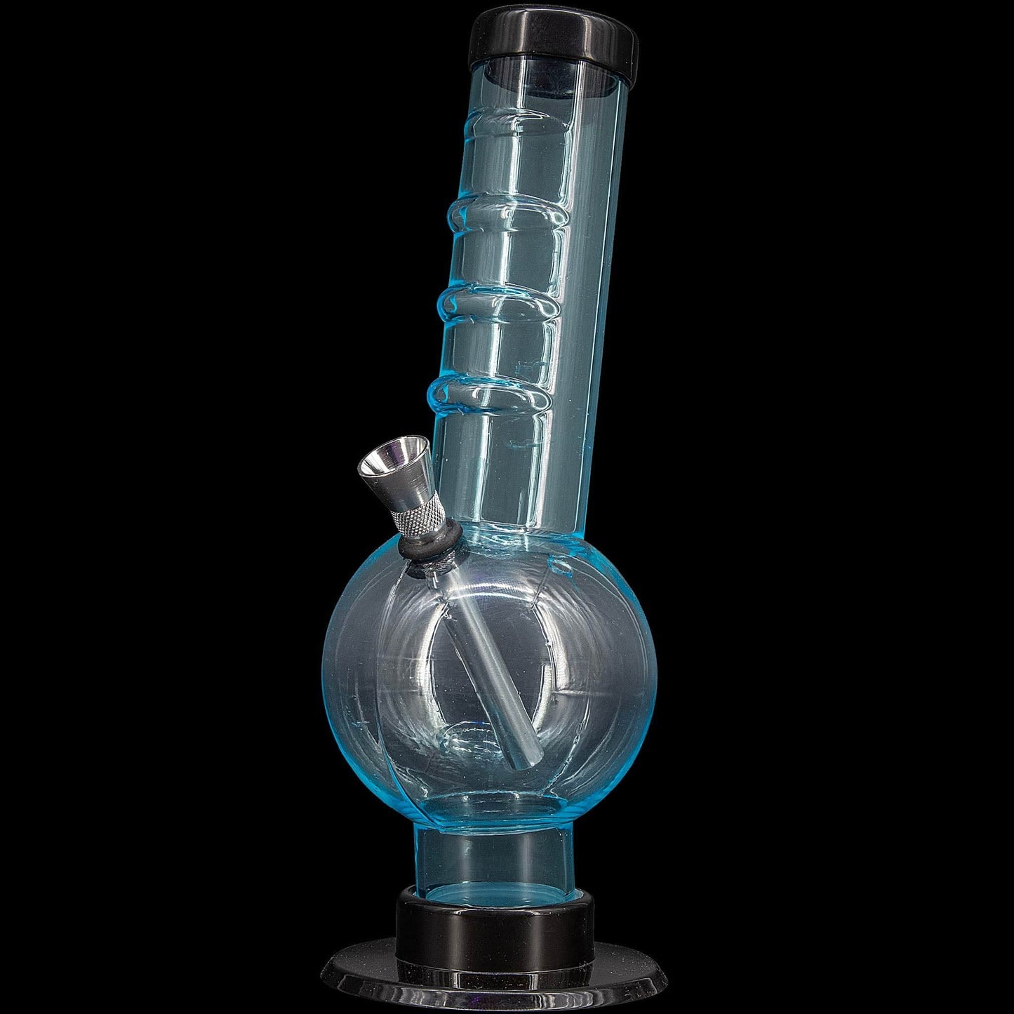 JM Enterprises Bong Light Blue / 9 Inch Acrylic Angled Neck Straight Tube Bubble Bong