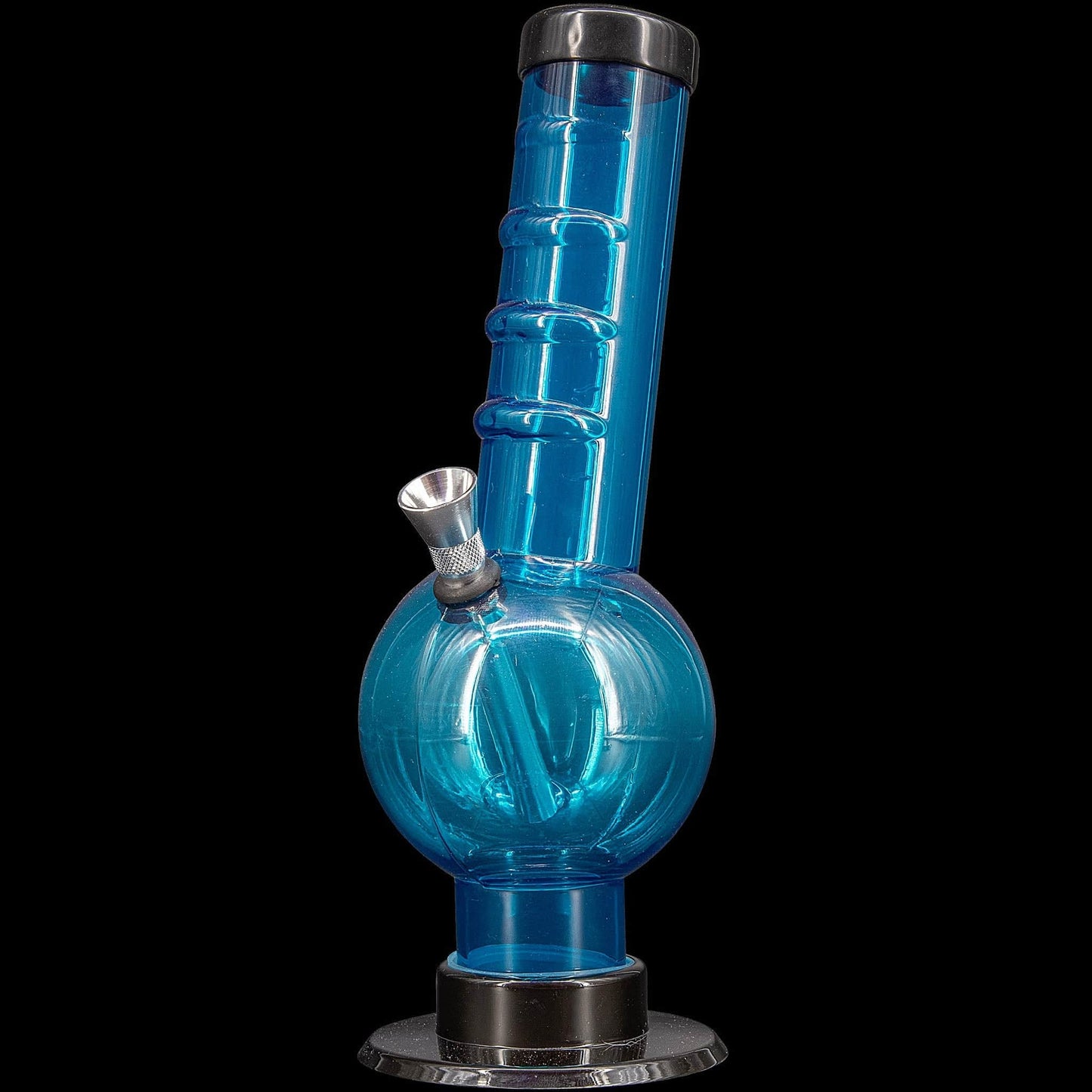 JM Enterprises Bong Ice Blue / 9 Inch Acrylic Angled Neck Straight Tube Bubble Bong