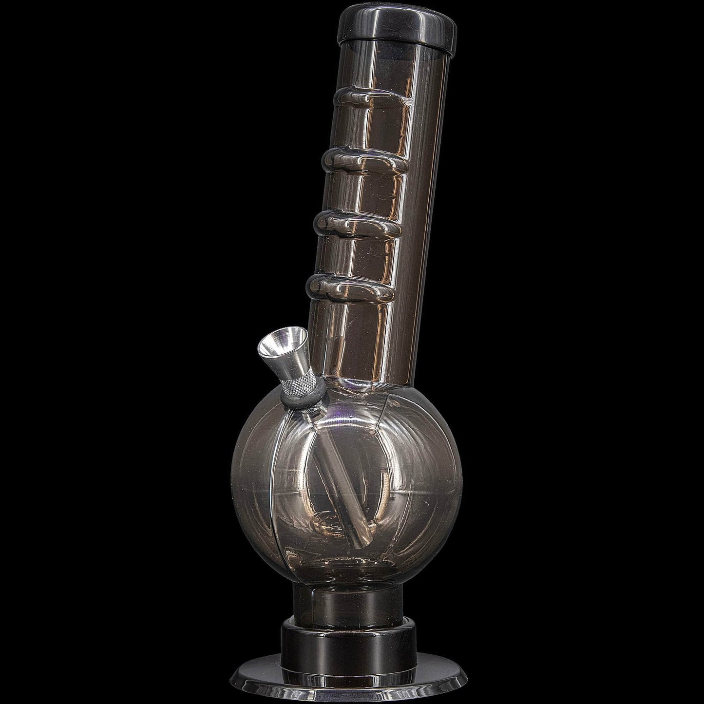 JM Enterprises Bong Black / 9 Inch Acrylic Angled Neck Straight Tube Bubble Bong