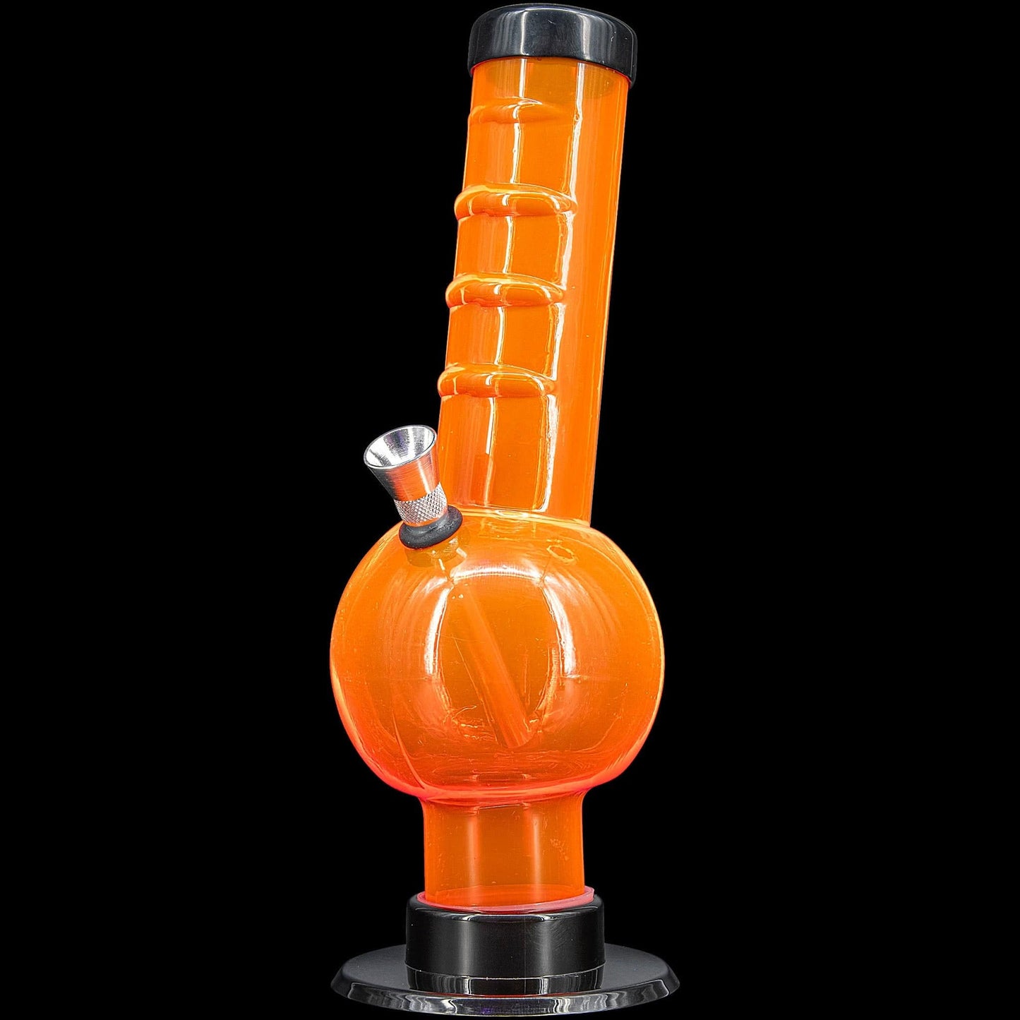 JM Enterprises Bong Orange / 9 Inch Acrylic Angled Neck Straight Tube Bubble Bong