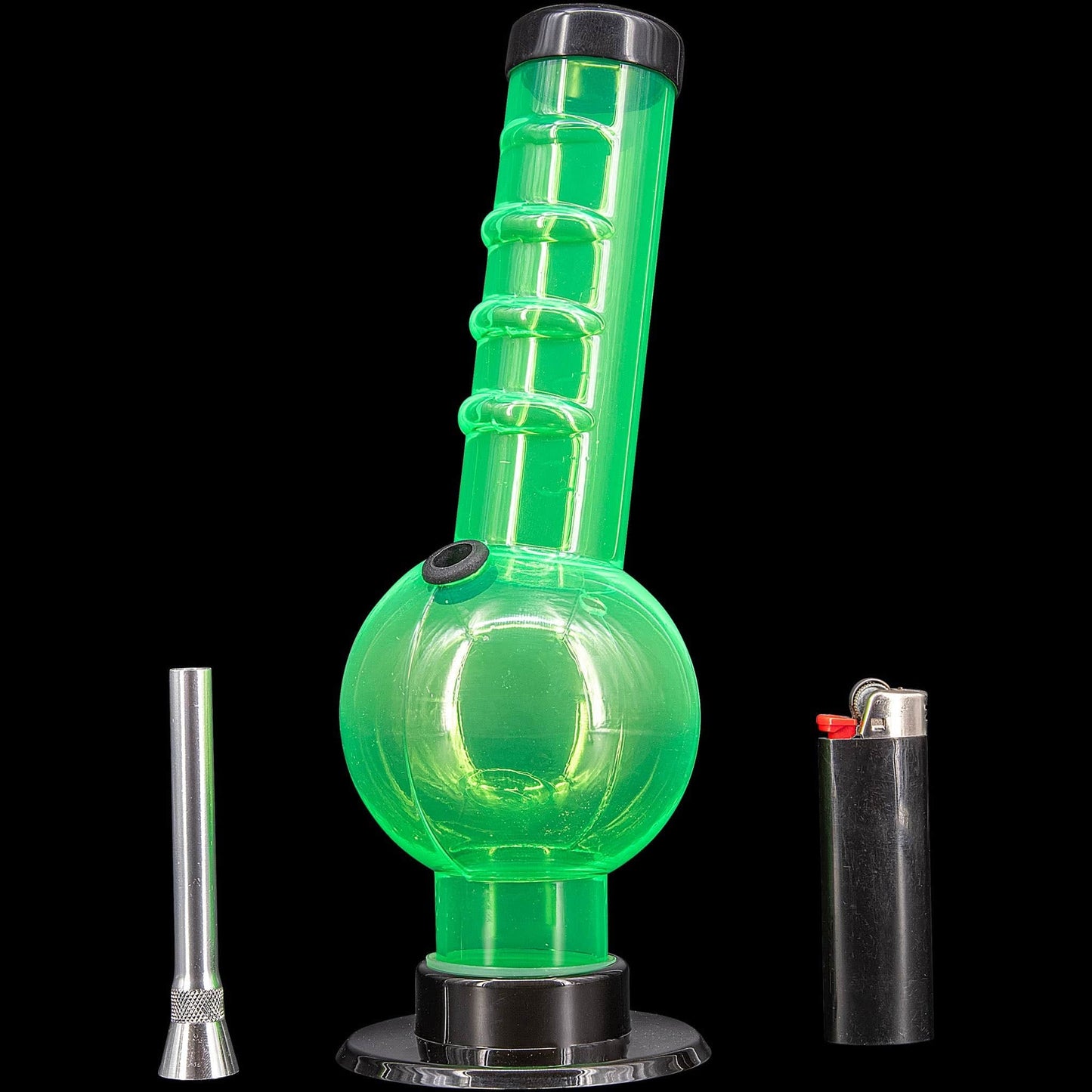 JM Enterprises Bong Acrylic Angled Neck Straight Tube Bubble Bong