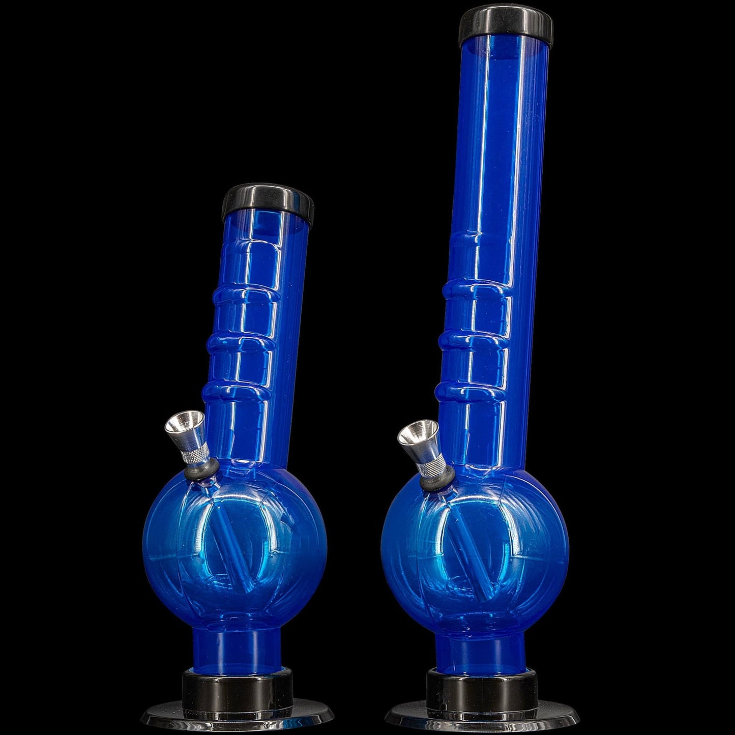 JM Enterprises Bong Blue / 9 Inch Acrylic Angled Neck Straight Tube Bubble Bong