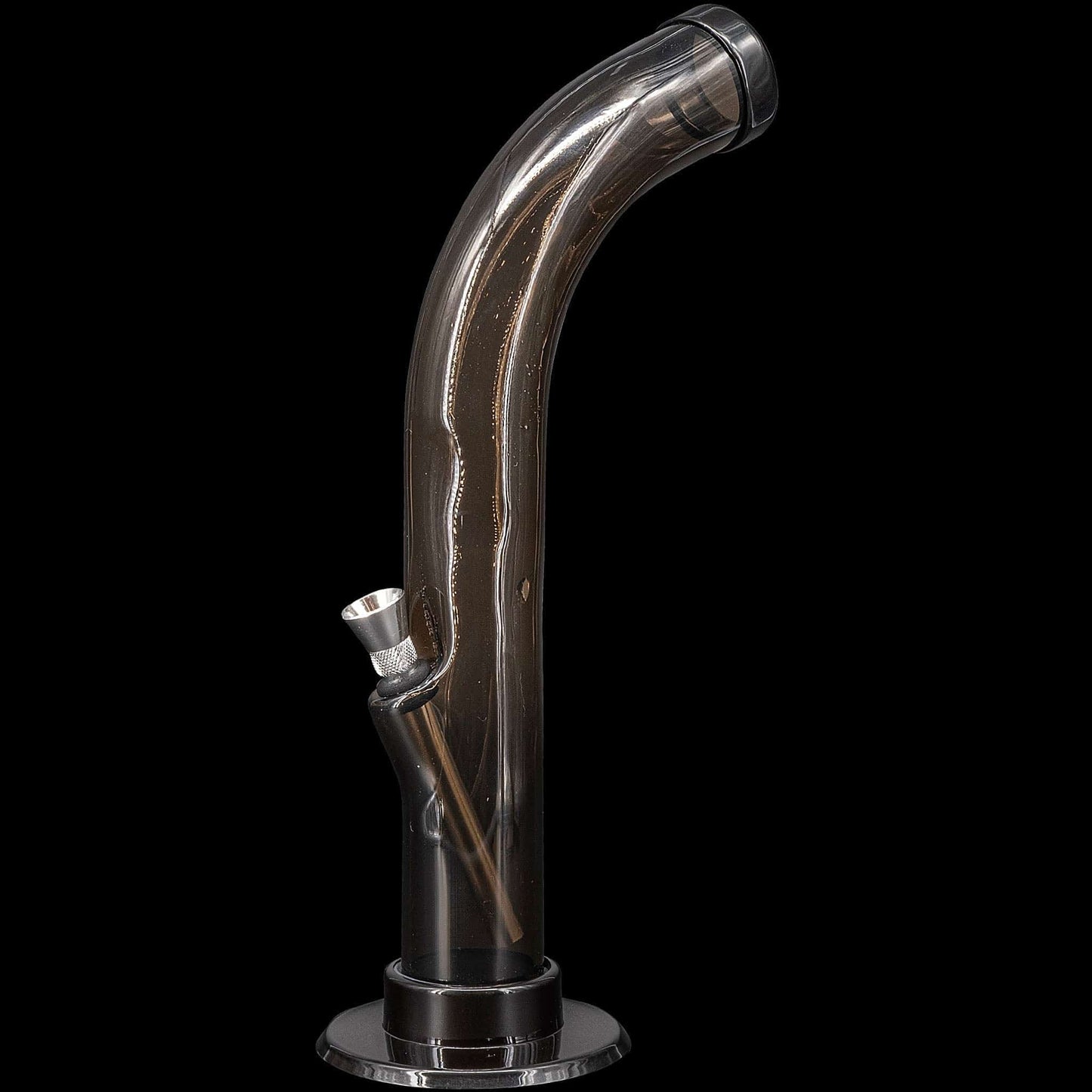 JM Enterprises Bong Black 10'' Acrylic Curved Tube Bong