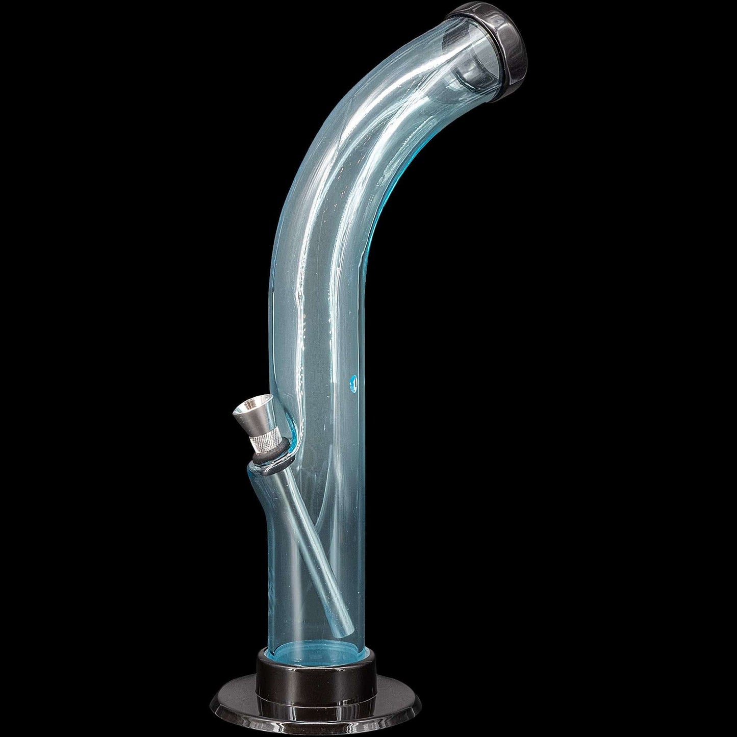 JM Enterprises Bong Light Blue 10'' Acrylic Curved Tube Bong