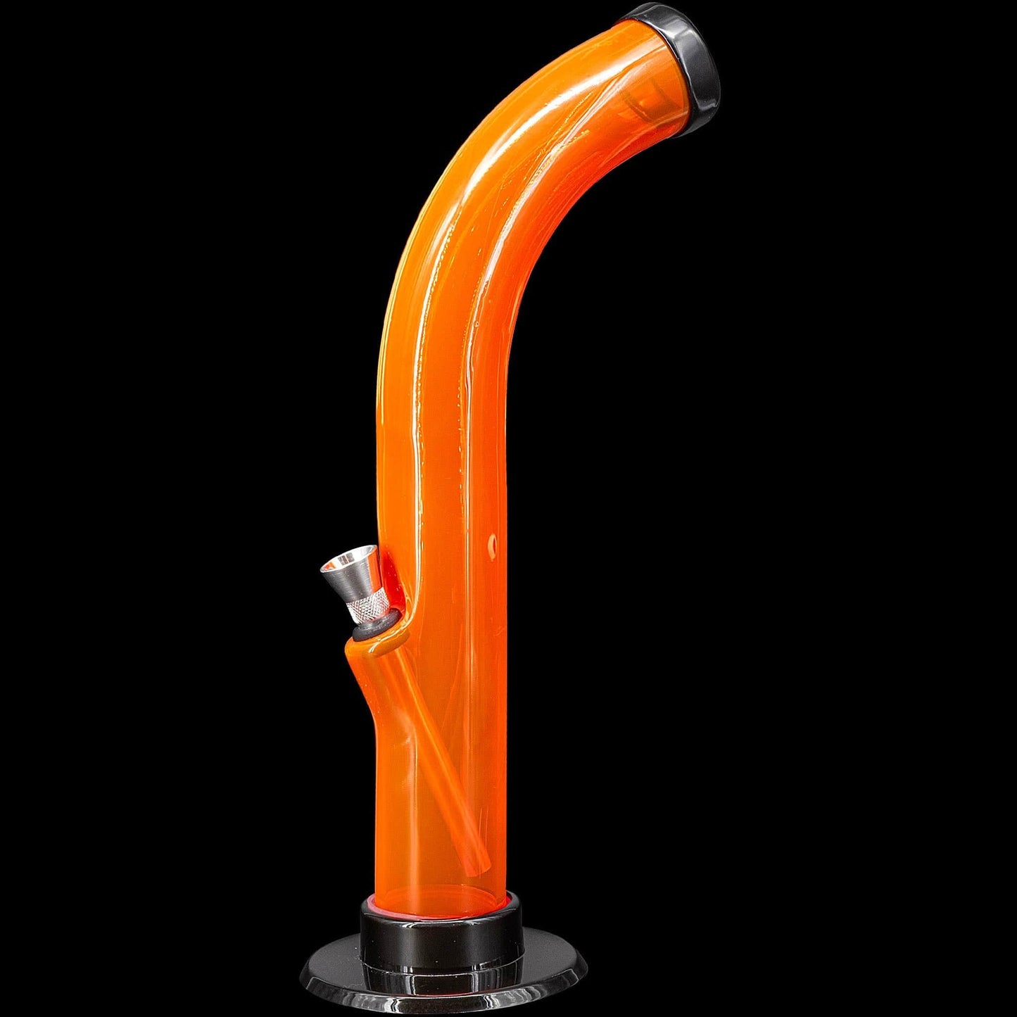 JM Enterprises Bong Orange 10'' Acrylic Curved Tube Bong