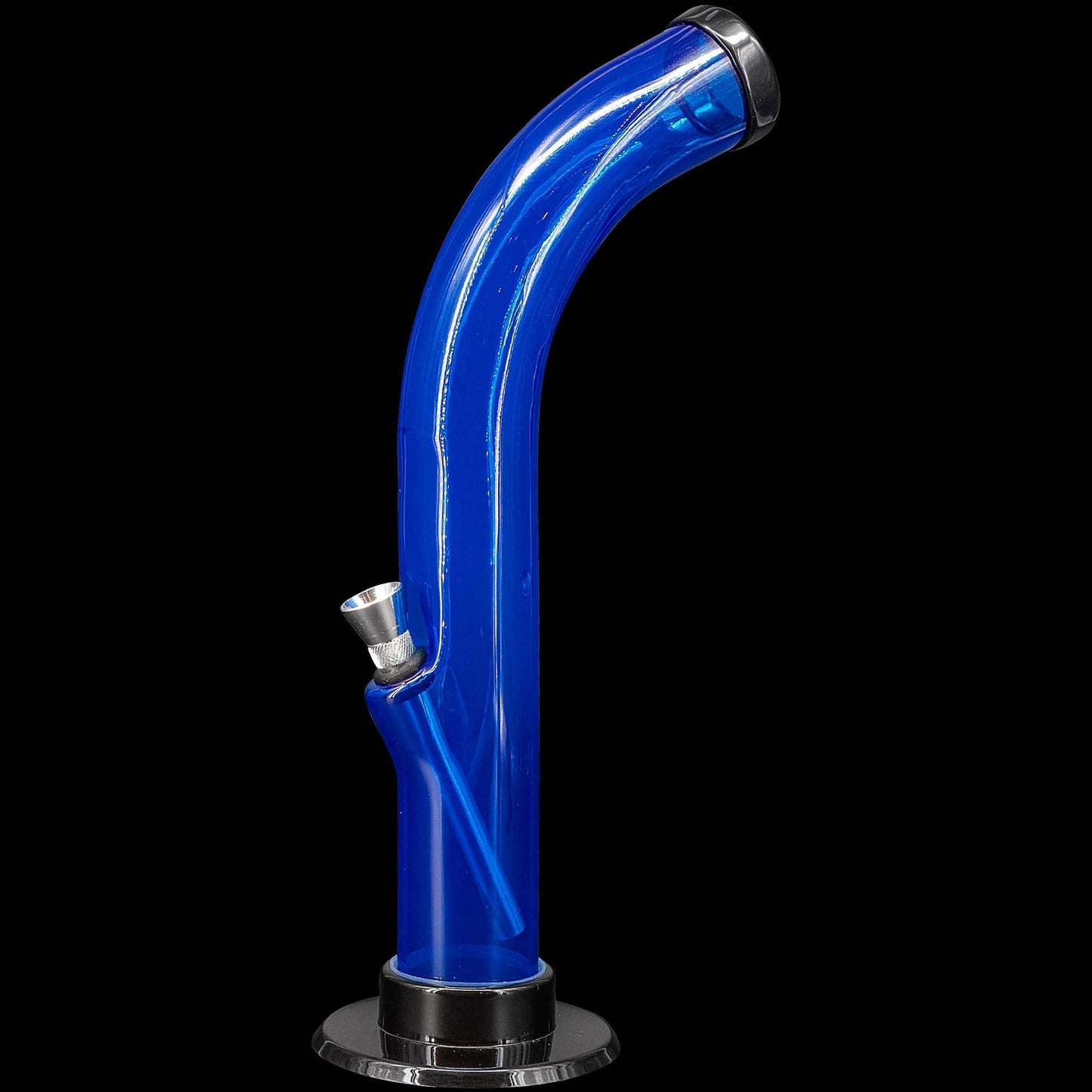 JM Enterprises Bong Blue 10'' Acrylic Curved Tube Bong