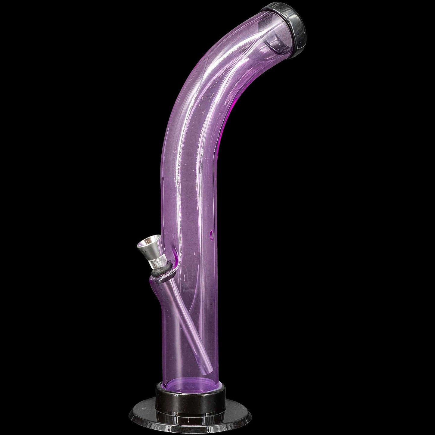 JM Enterprises Bong Pink 10'' Acrylic Curved Tube Bong