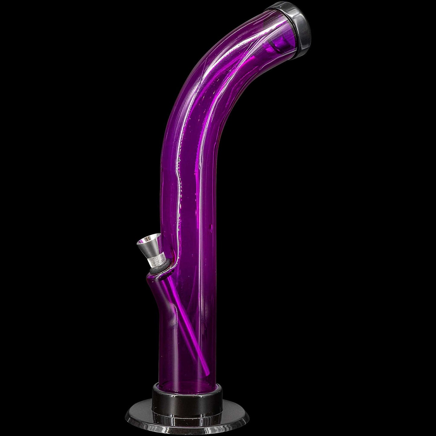 JM Enterprises Bong Purple 10'' Acrylic Curved Tube Bong