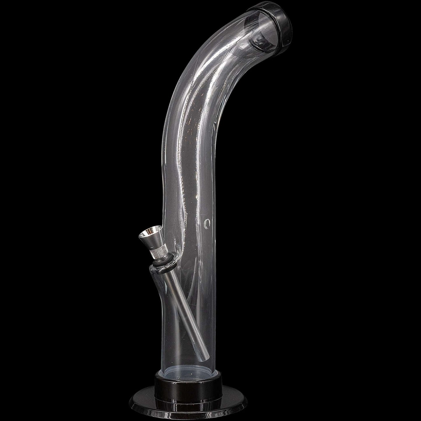 JM Enterprises Bong Grey 10'' Acrylic Curved Tube Bong