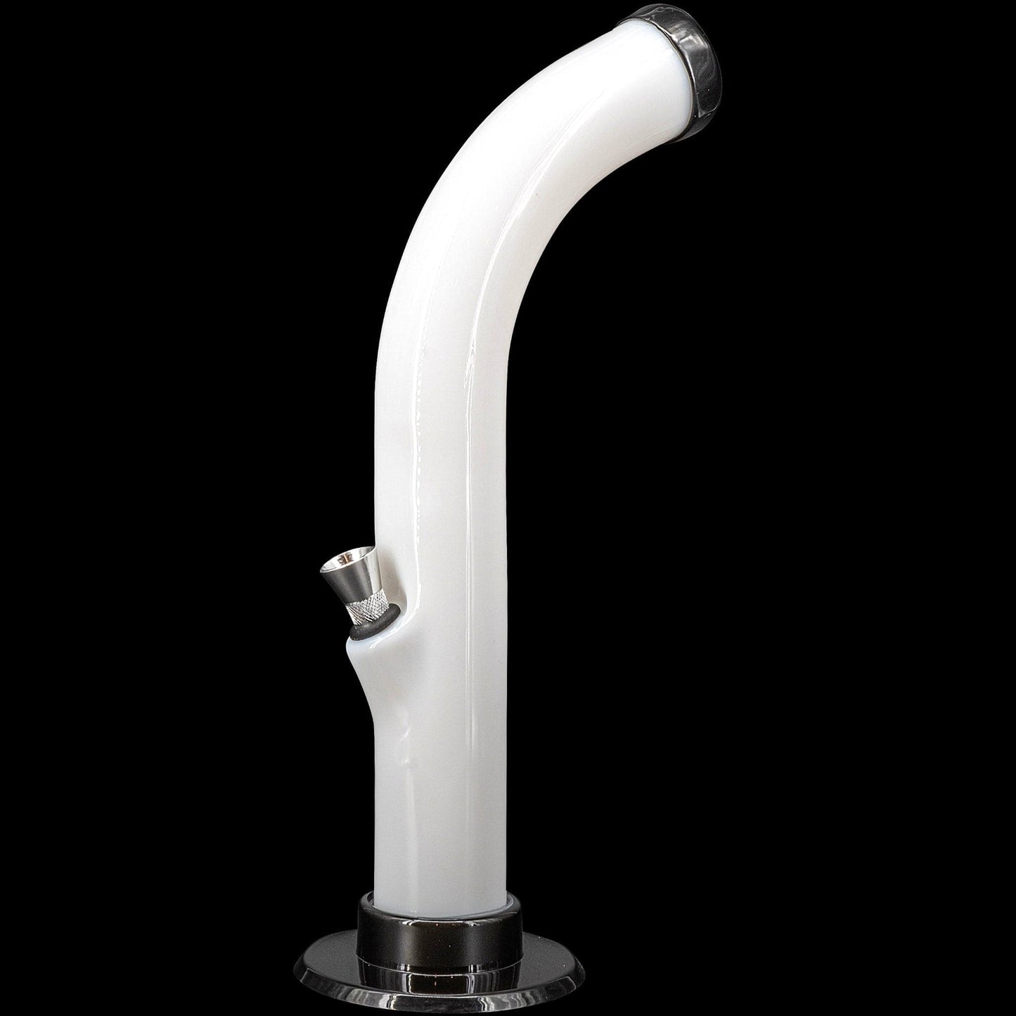 JM Enterprises Bong White 10'' Acrylic Curved Tube Bong