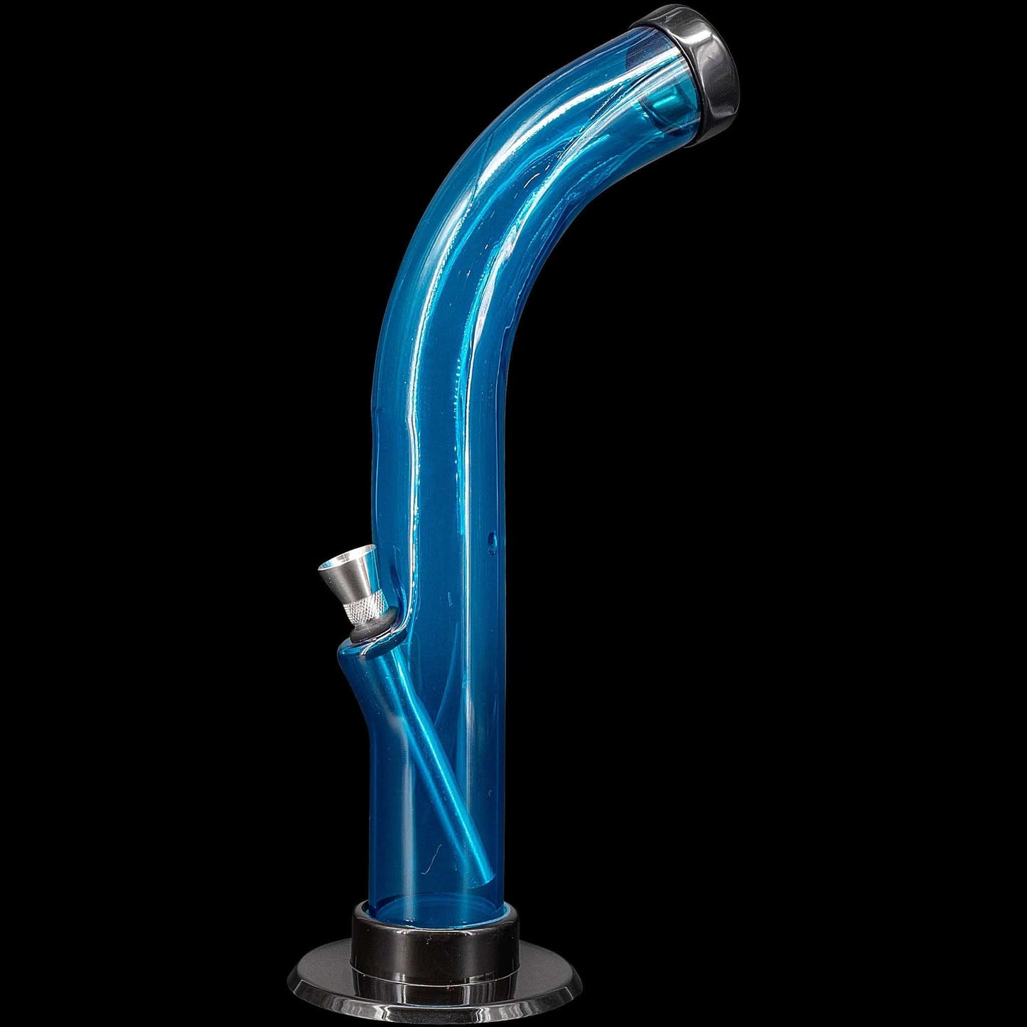 JM Enterprises Bong Ice Blue 10'' Acrylic Curved Tube Bong