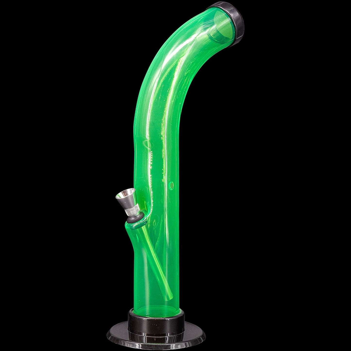 JM Enterprises Bong Illuminati Green 10'' Acrylic Curved Tube Bong