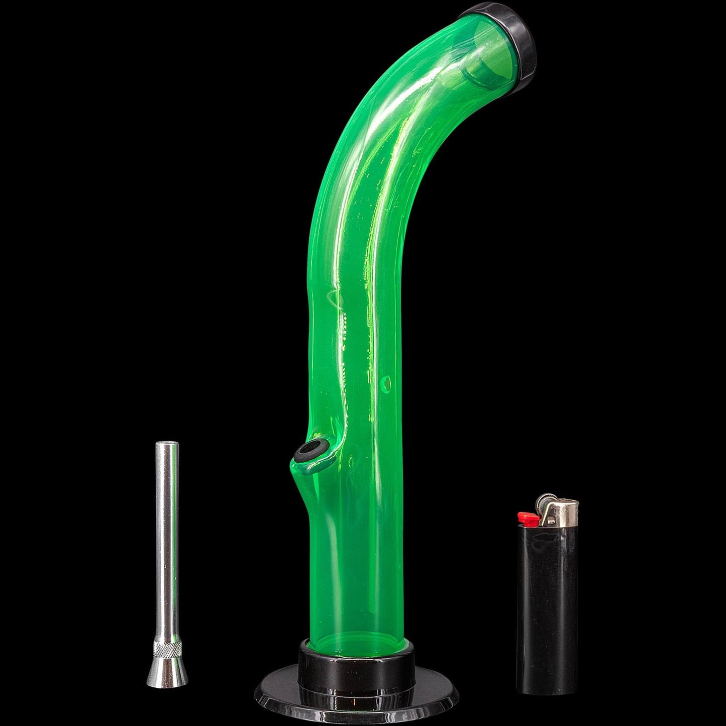 JM Enterprises Bong 10'' Acrylic Curved Tube Bong