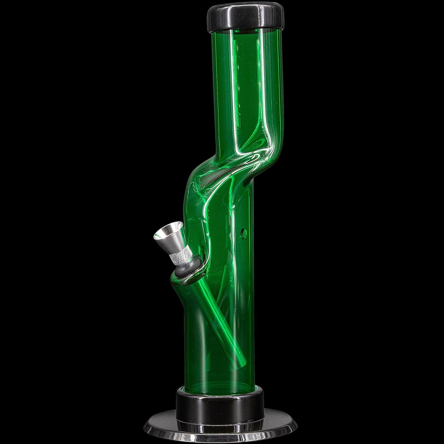 JM Enterprises Bong Green / 9 Inch Acrylic Kink Neck Bong