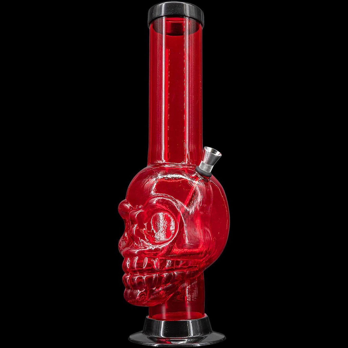 JM Enterprises Bong Red / 12 Inch Acrylic Skull Chamber Bong