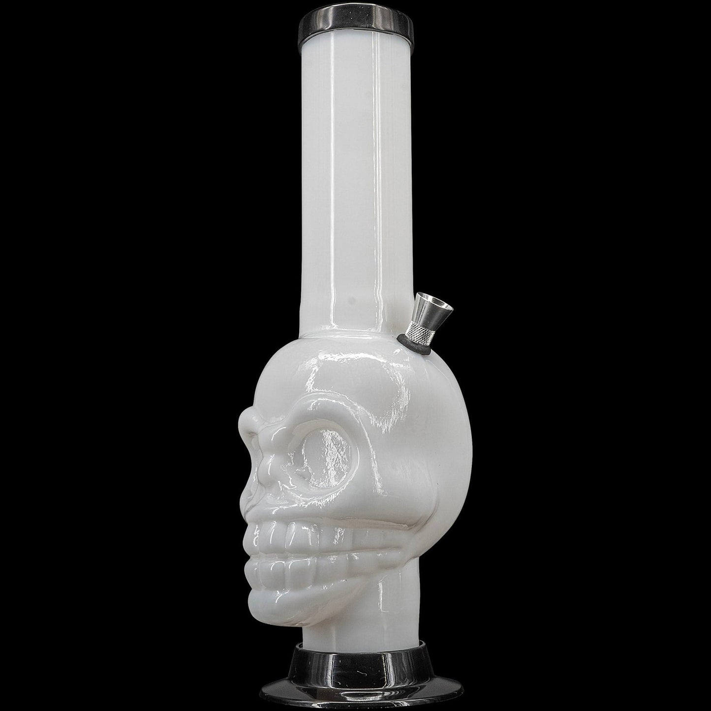 JM Enterprises Bong White / 12 Inch Acrylic Skull Chamber Bong