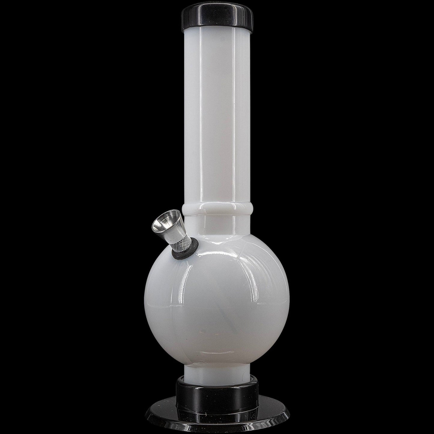 JM Enterprises Bong White / 9 Inch Acrylic Straight Tube Bubble Bottom Bong