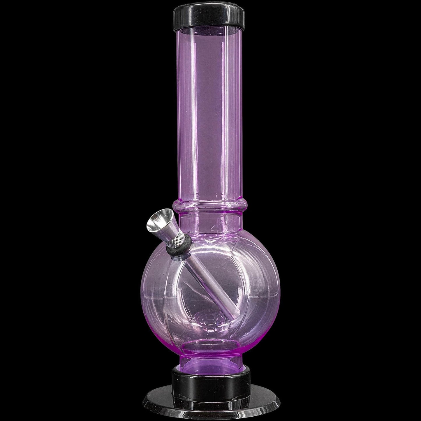 JM Enterprises Bong Pink / 9 Inch Acrylic Straight Tube Bubble Bottom Bong