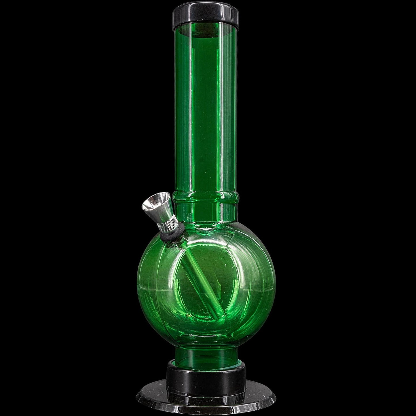 JM Enterprises Bong Green / 9 Inch Acrylic Straight Tube Bubble Bottom Bong