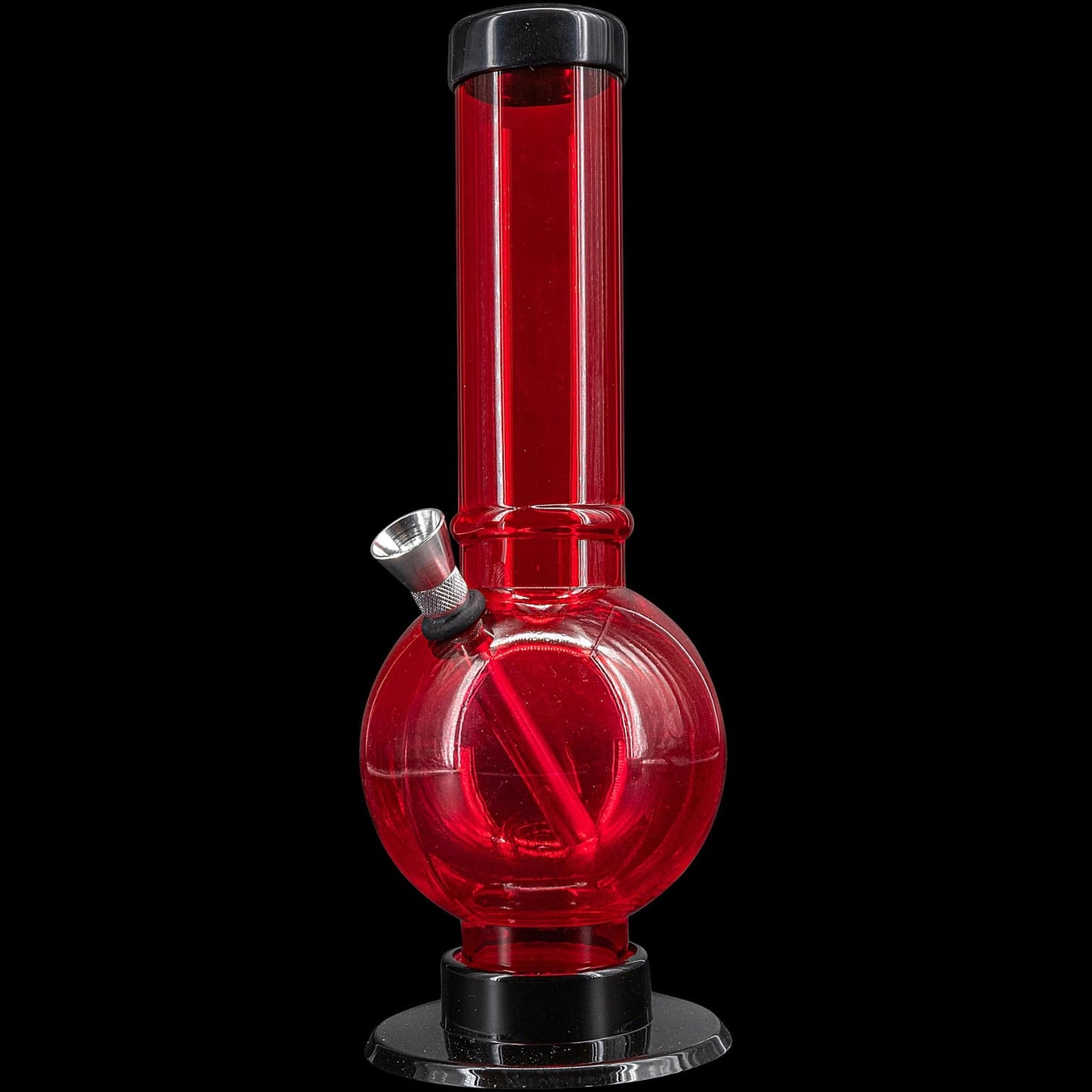 JM Enterprises Bong Red / 9 Inch Acrylic Straight Tube Bubble Bottom Bong