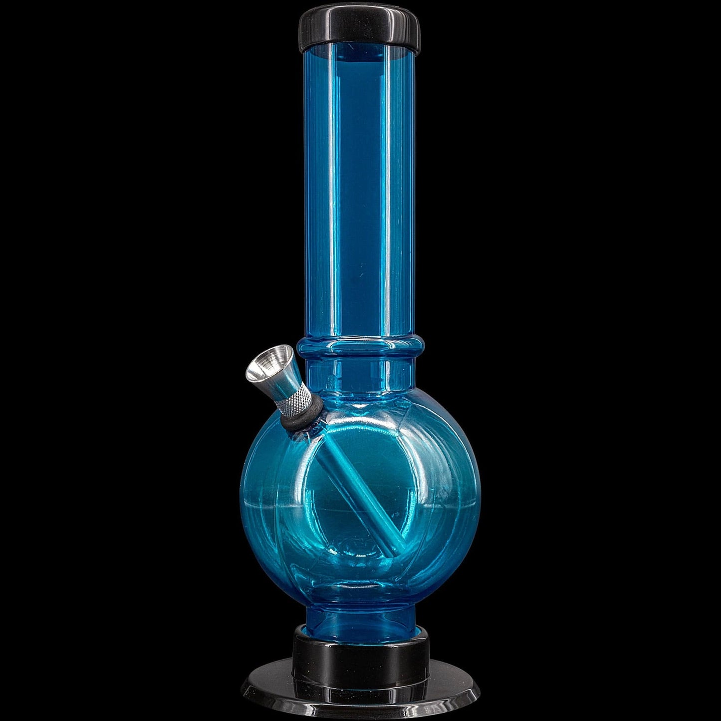 JM Enterprises Bong Ice Blue / 9 Inch Acrylic Straight Tube Bubble Bottom Bong