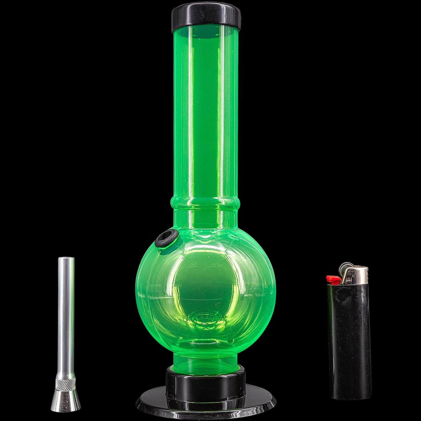 JM Enterprises Bong Acrylic Straight Tube Bubble Bottom Bong