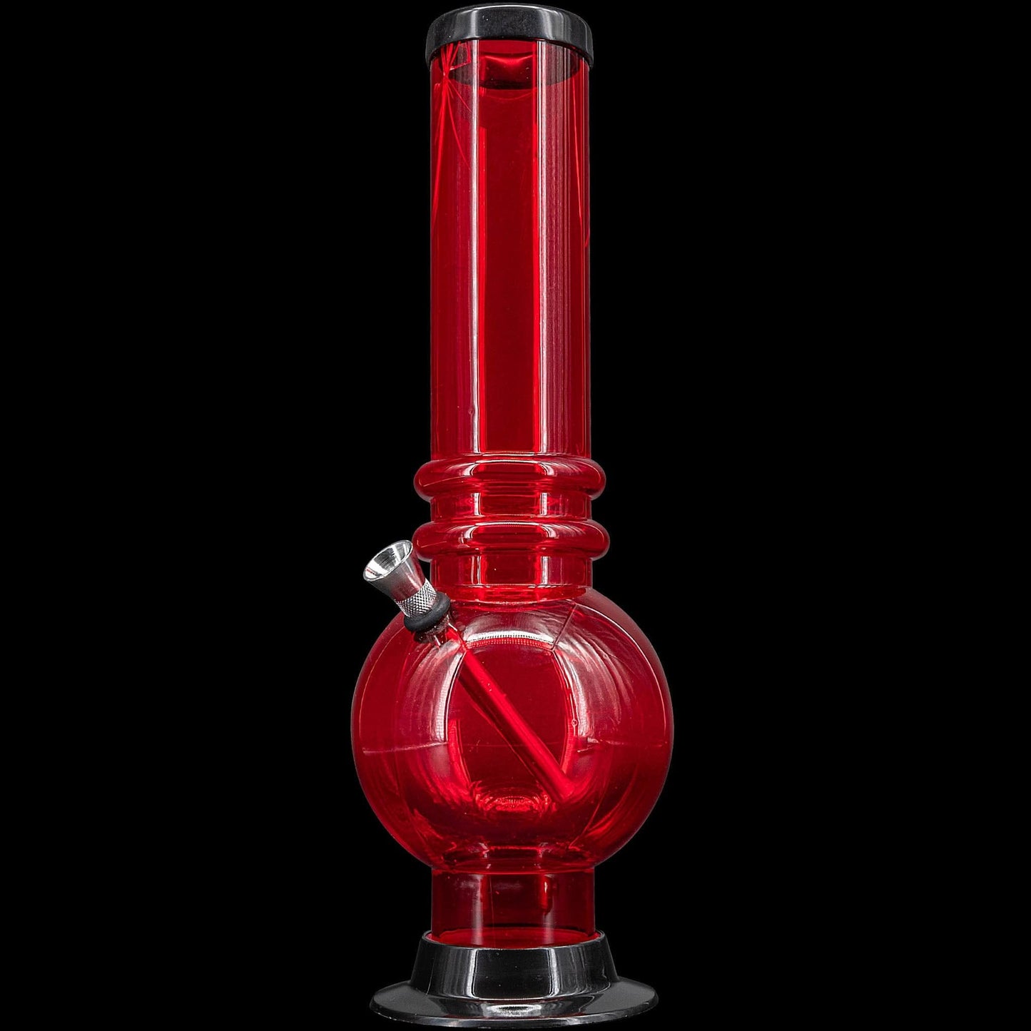 JM Enterprises Bong Red / 12 Inch Acrylic Bubble Base Bong