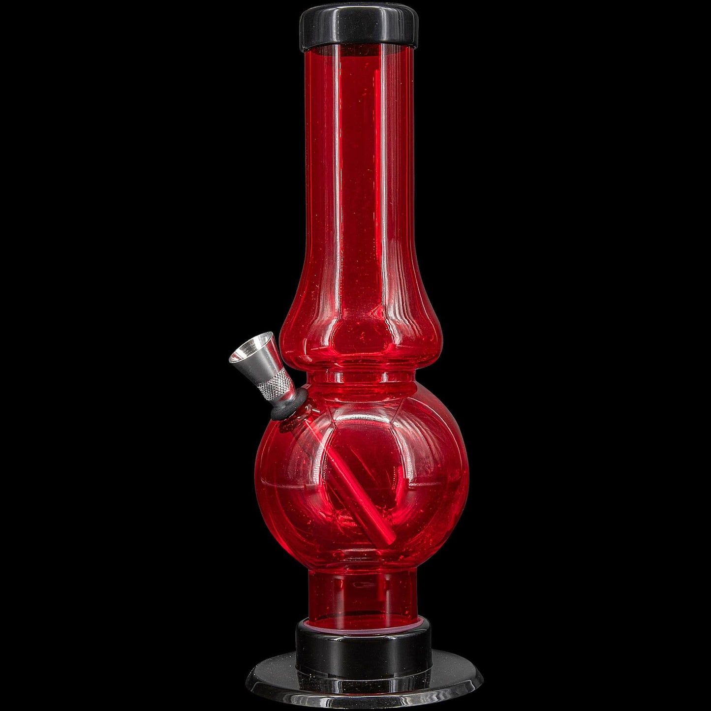 JM Enterprises Bong Red / 6 Inch Acrylic Straight Tube Bubble Flare Bong