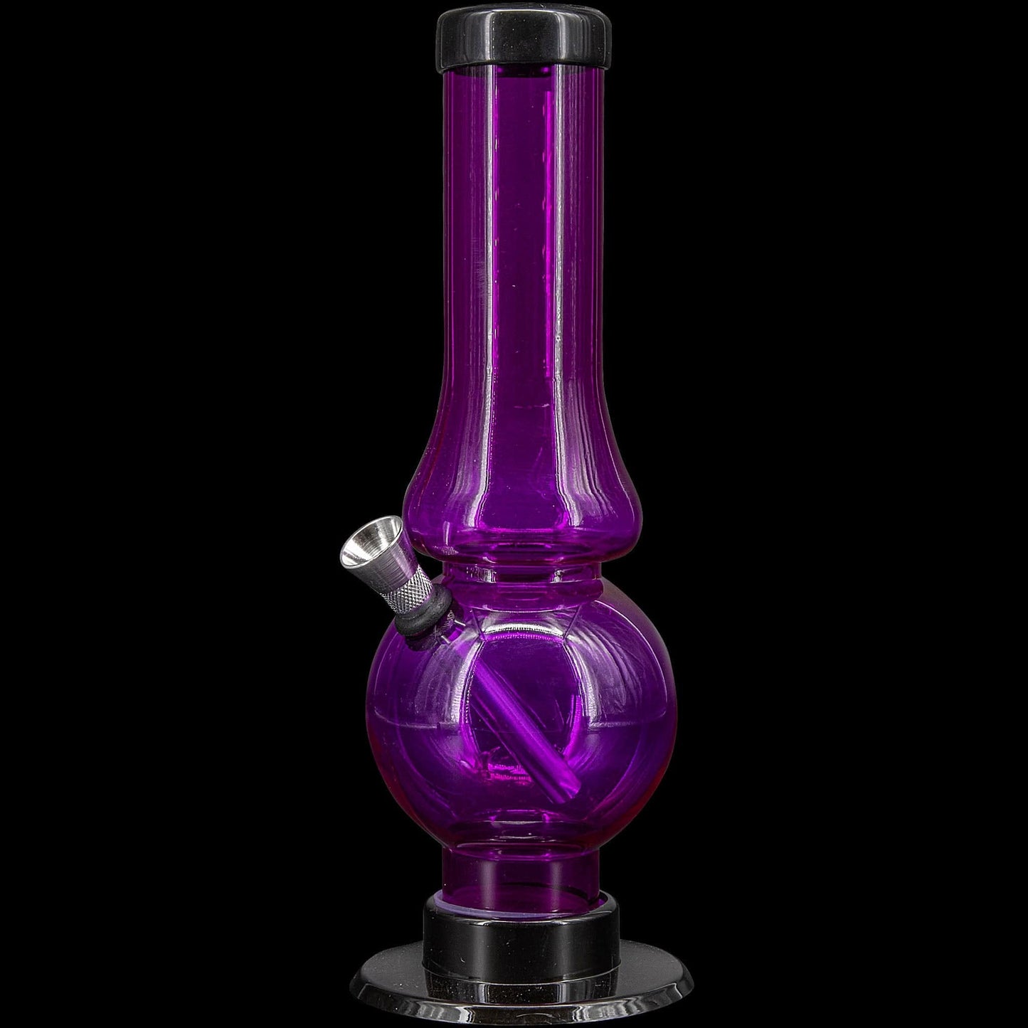 JM Enterprises Bong Purple / 6 Inch Acrylic Straight Tube Bubble Flare Bong