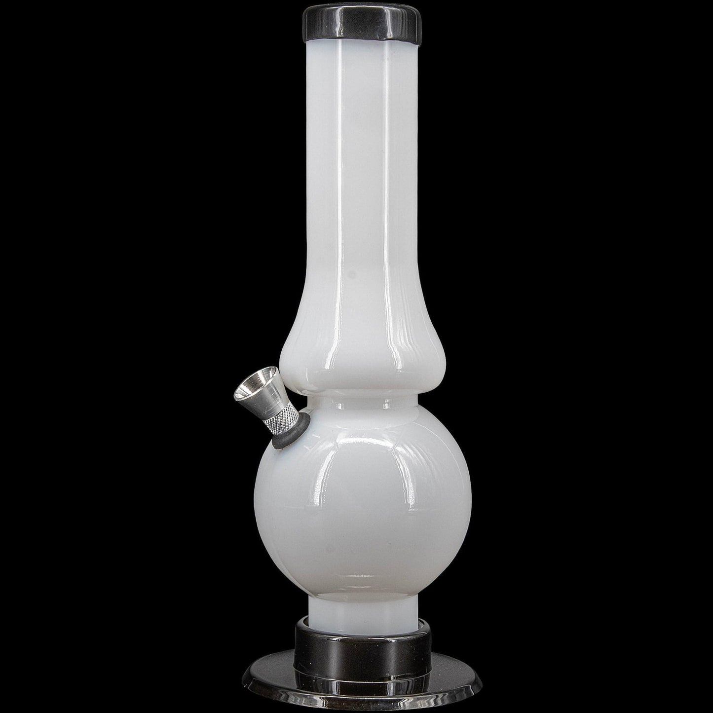 JM Enterprises Bong White / 6 Inch Acrylic Straight Tube Bubble Flare Bong