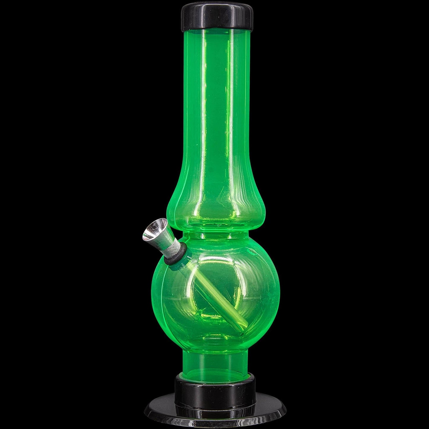 JM Enterprises Bong Illuminati Green / 6 Inch Acrylic Straight Tube Bubble Flare Bong