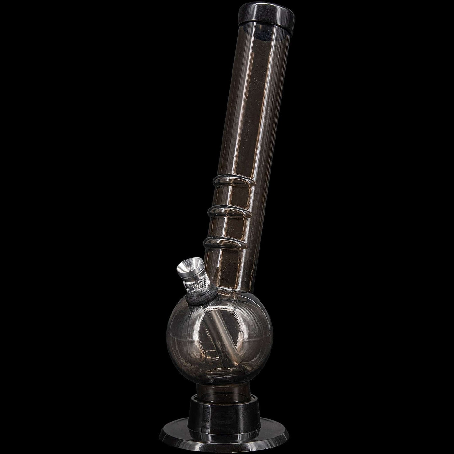 JM Enterprises Bongs Black 8" Acrylic Angled Neck Bubble Bong