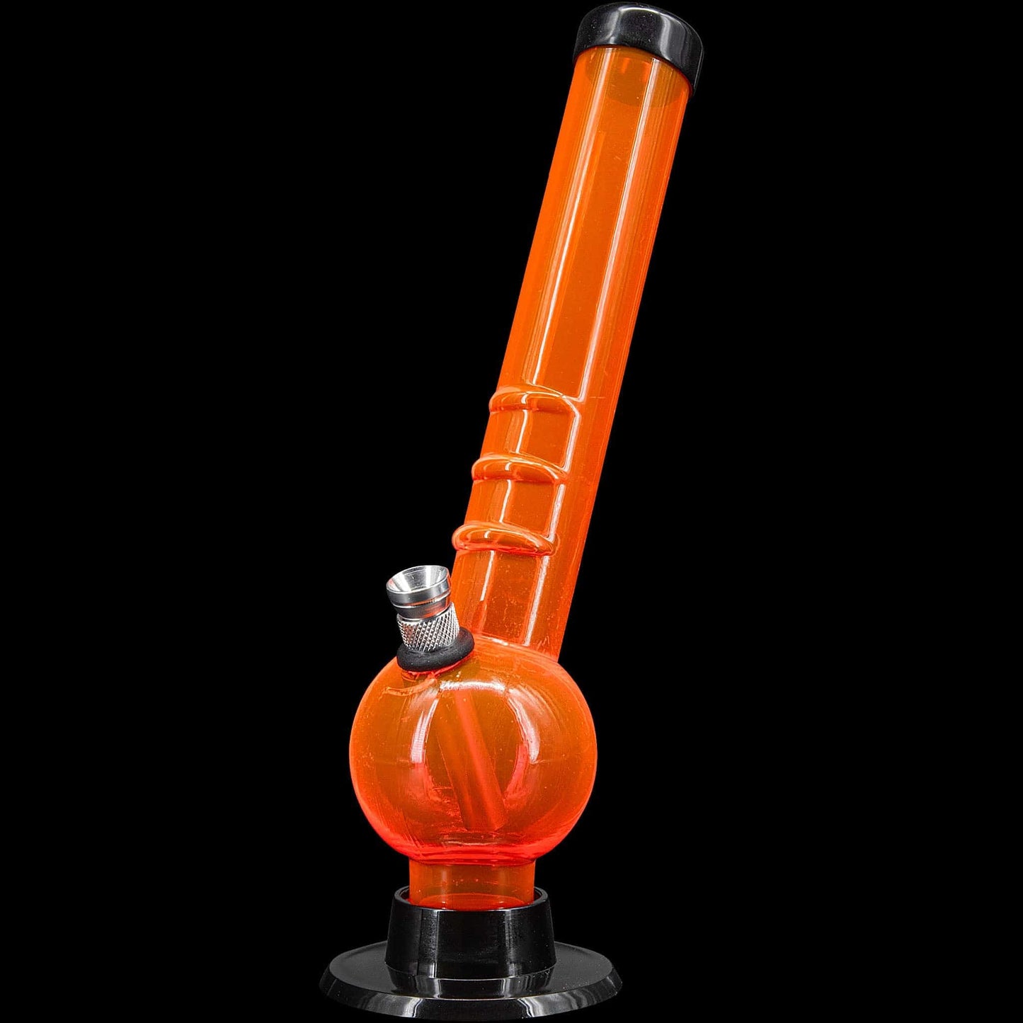 JM Enterprises Bongs Orange 8" Acrylic Angled Neck Bubble Bong