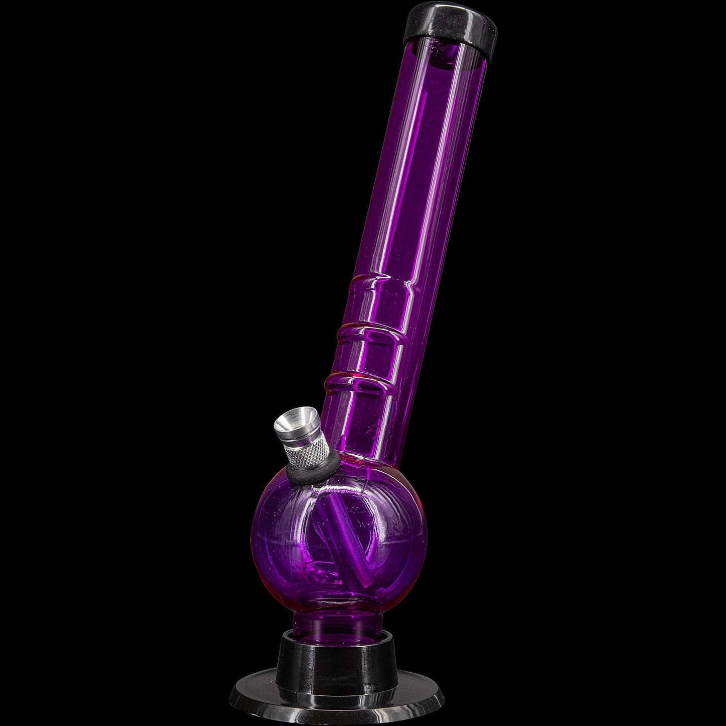 JM Enterprises Bongs Purple 8" Acrylic Angled Neck Bubble Bong