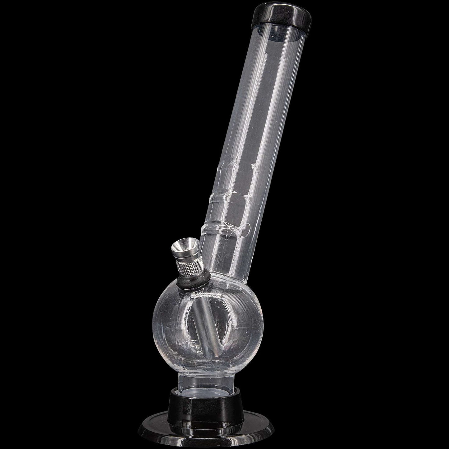 JM Enterprises Bongs Grey 8" Acrylic Angled Neck Bubble Bong