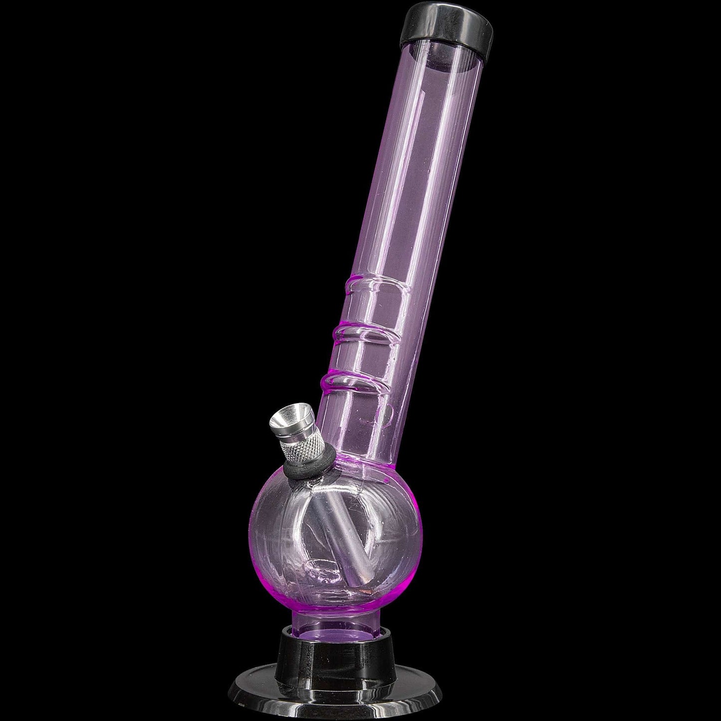 JM Enterprises Bongs Pink 8" Acrylic Angled Neck Bubble Bong