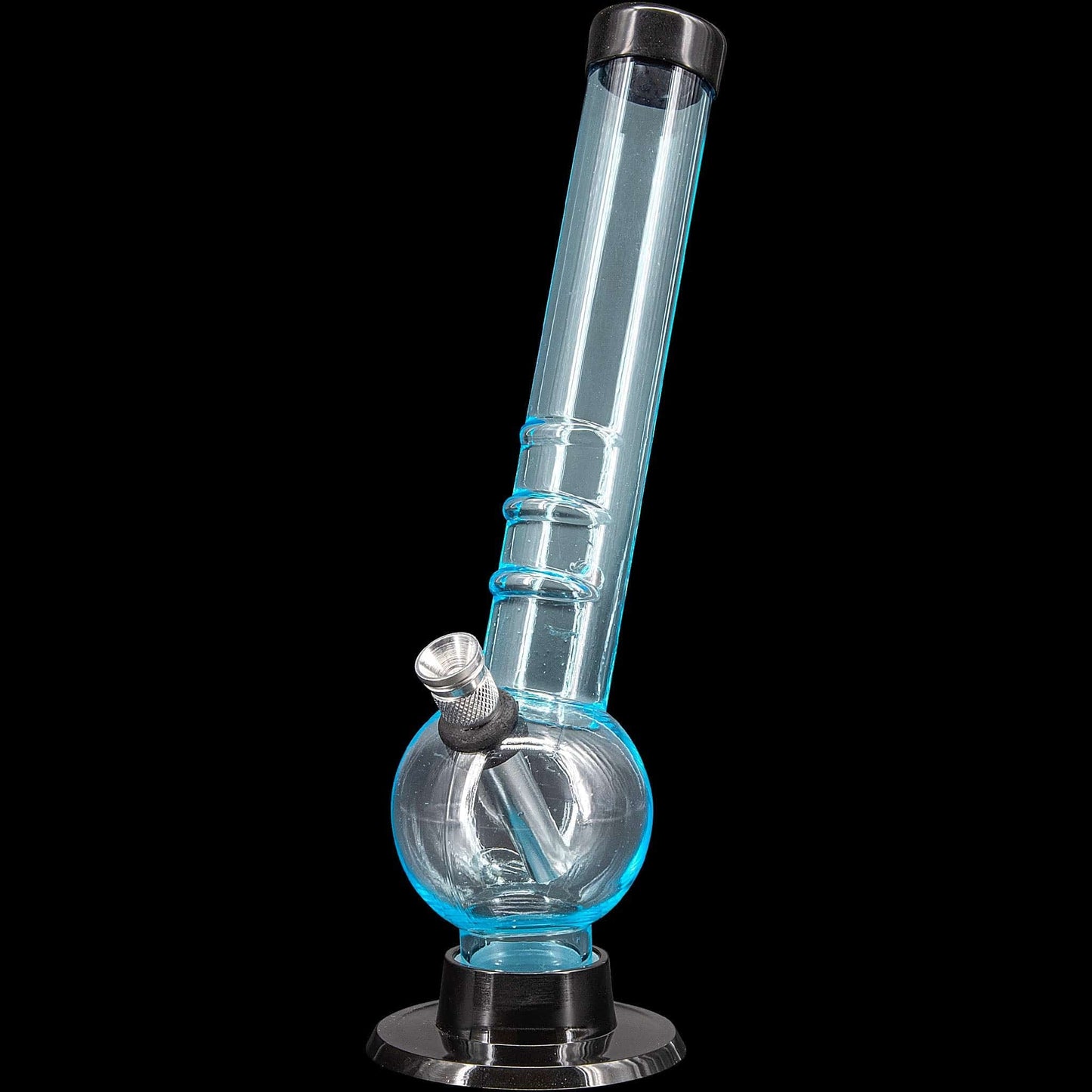 JM Enterprises Bongs Light Blue 8" Acrylic Angled Neck Bubble Bong