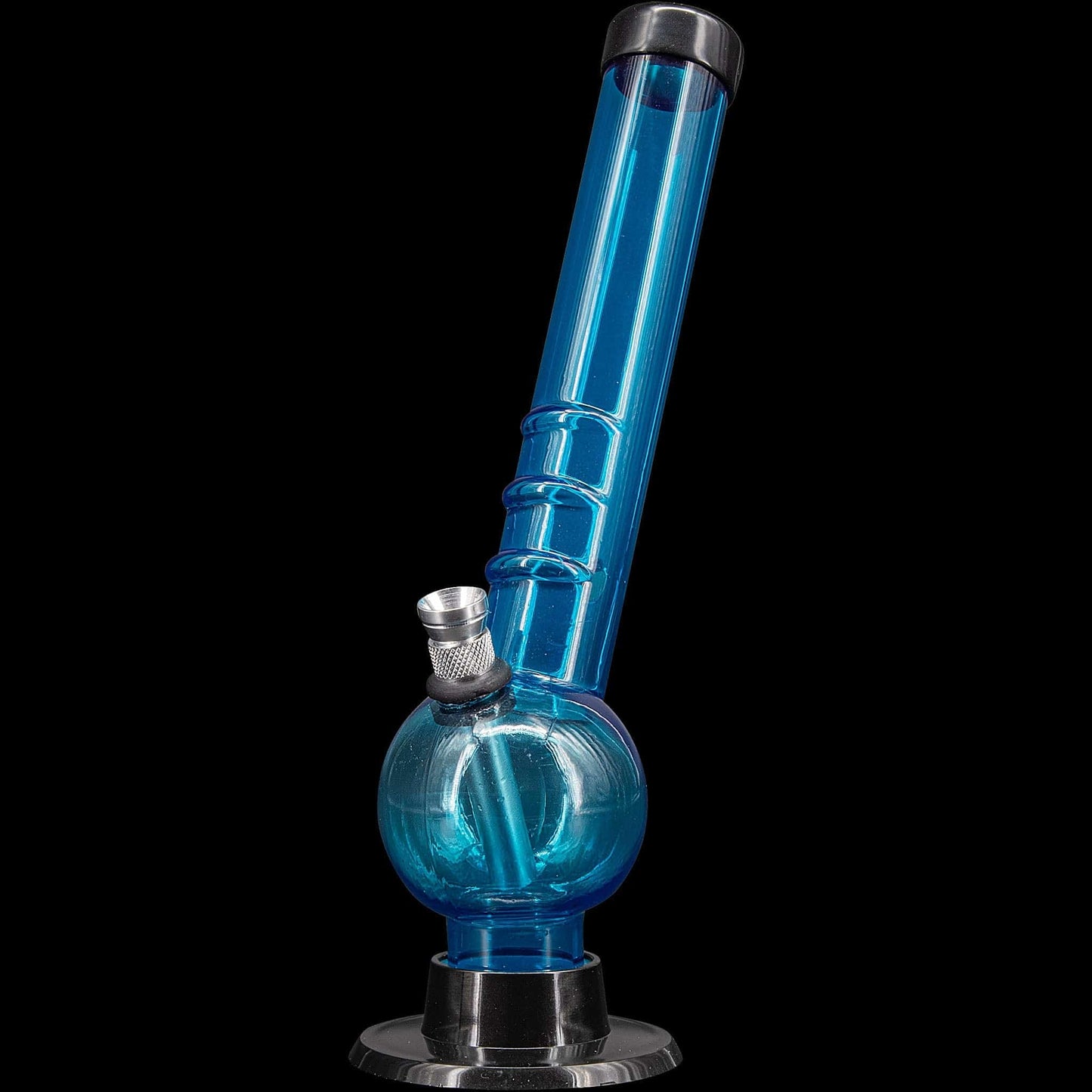 JM Enterprises Bongs Ice Bue 8" Acrylic Angled Neck Bubble Bong