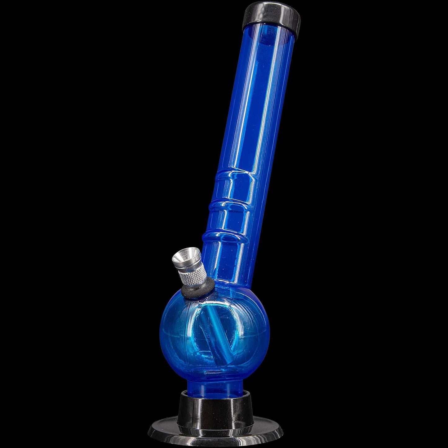 JM Enterprises Bongs Blue 8" Acrylic Angled Neck Bubble Bong