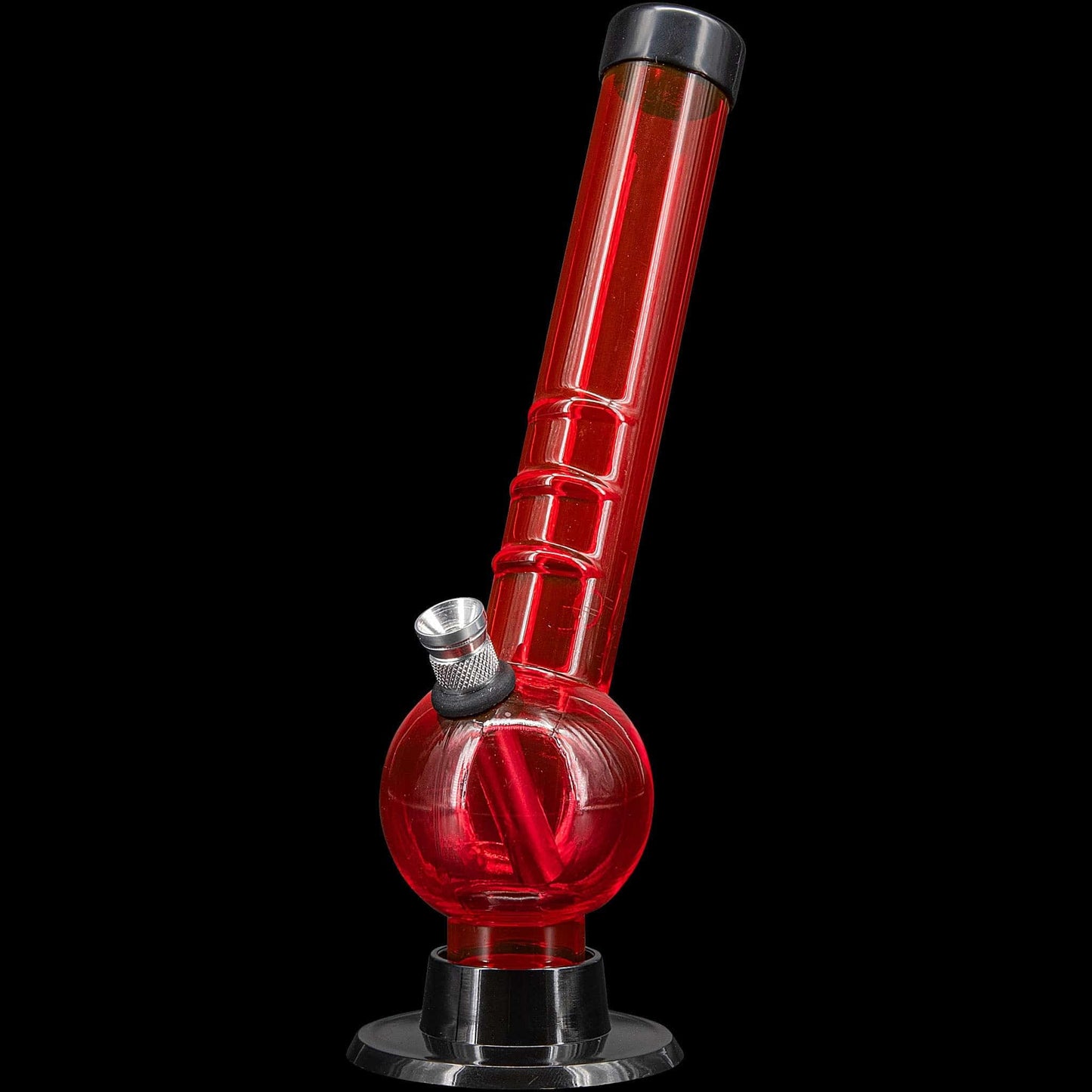 JM Enterprises Bongs Red 8" Acrylic Angled Neck Bubble Bong