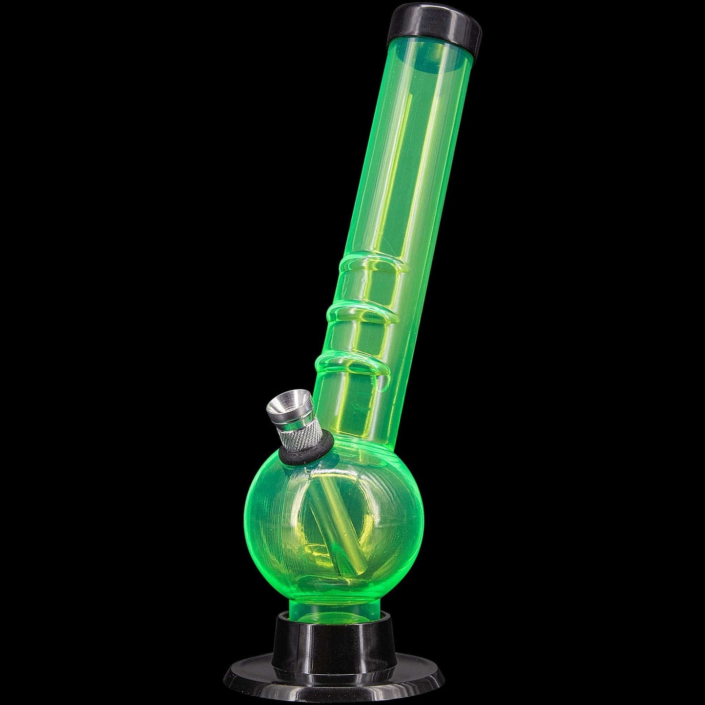 JM Enterprises Bongs Illuminati Green 8" Acrylic Angled Neck Bubble Bong