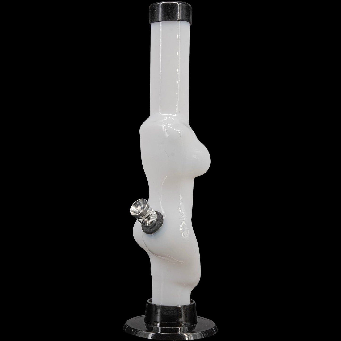 JM Enterprises Bong White 8" Acrylic Lady Contour Bong