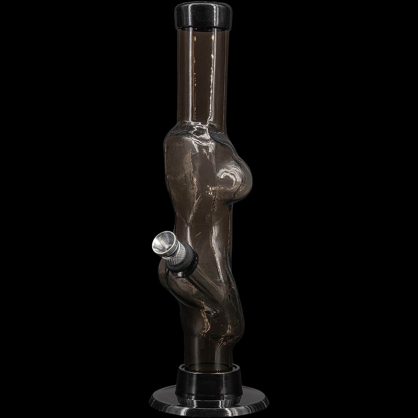 JM Enterprises Bong Black 8" Acrylic Lady Contour Bong