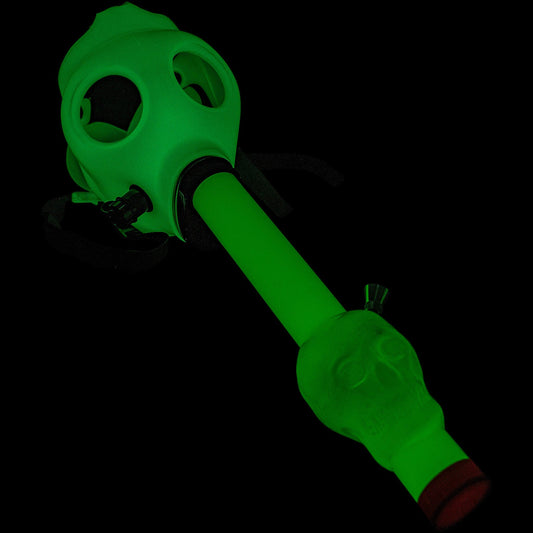 JM Enterprises Bong Acrylic Glow In The Dark Skull Diffuser Gas Mask