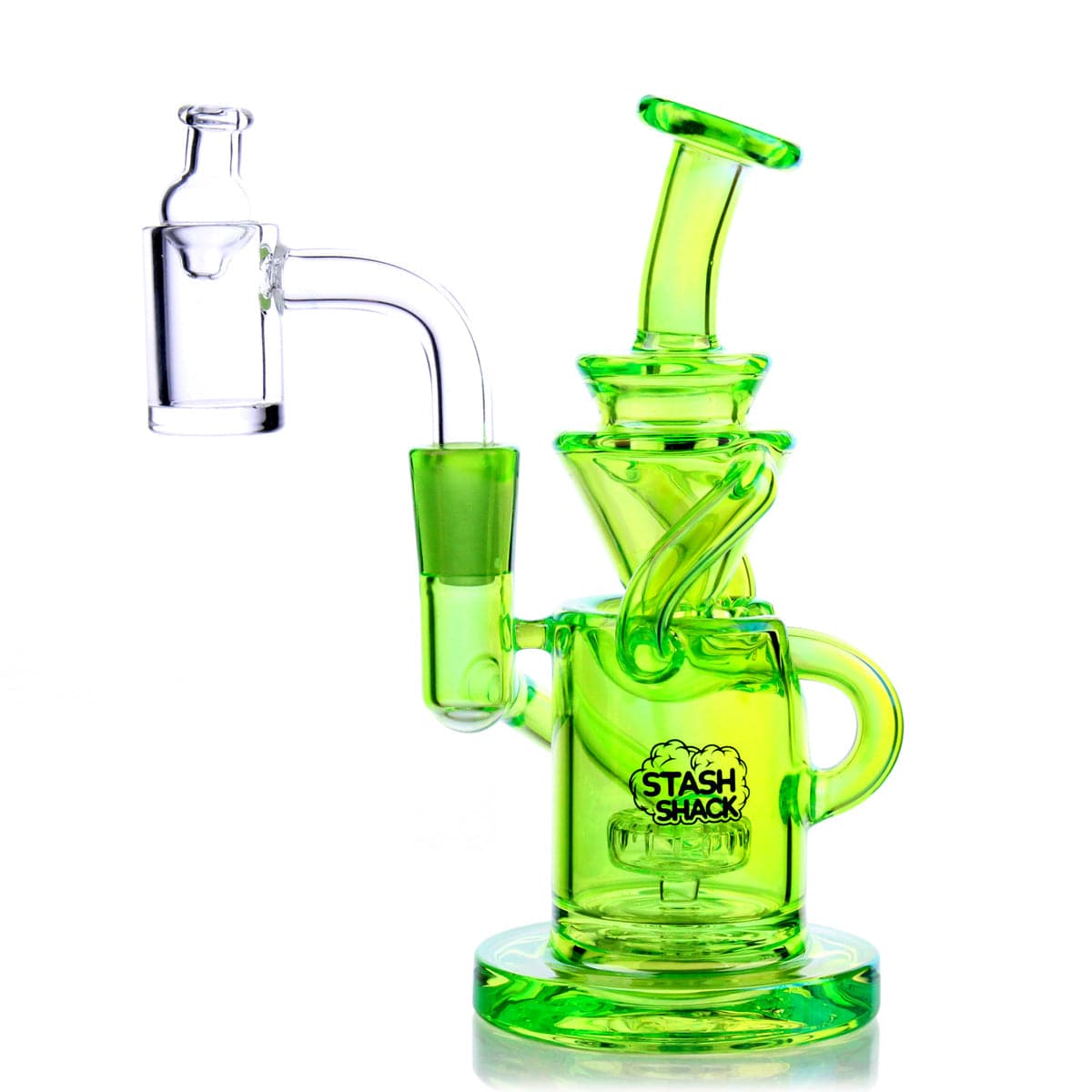 The Stash Shack Dab Rig Electro Green Desert Rose Mini Rig