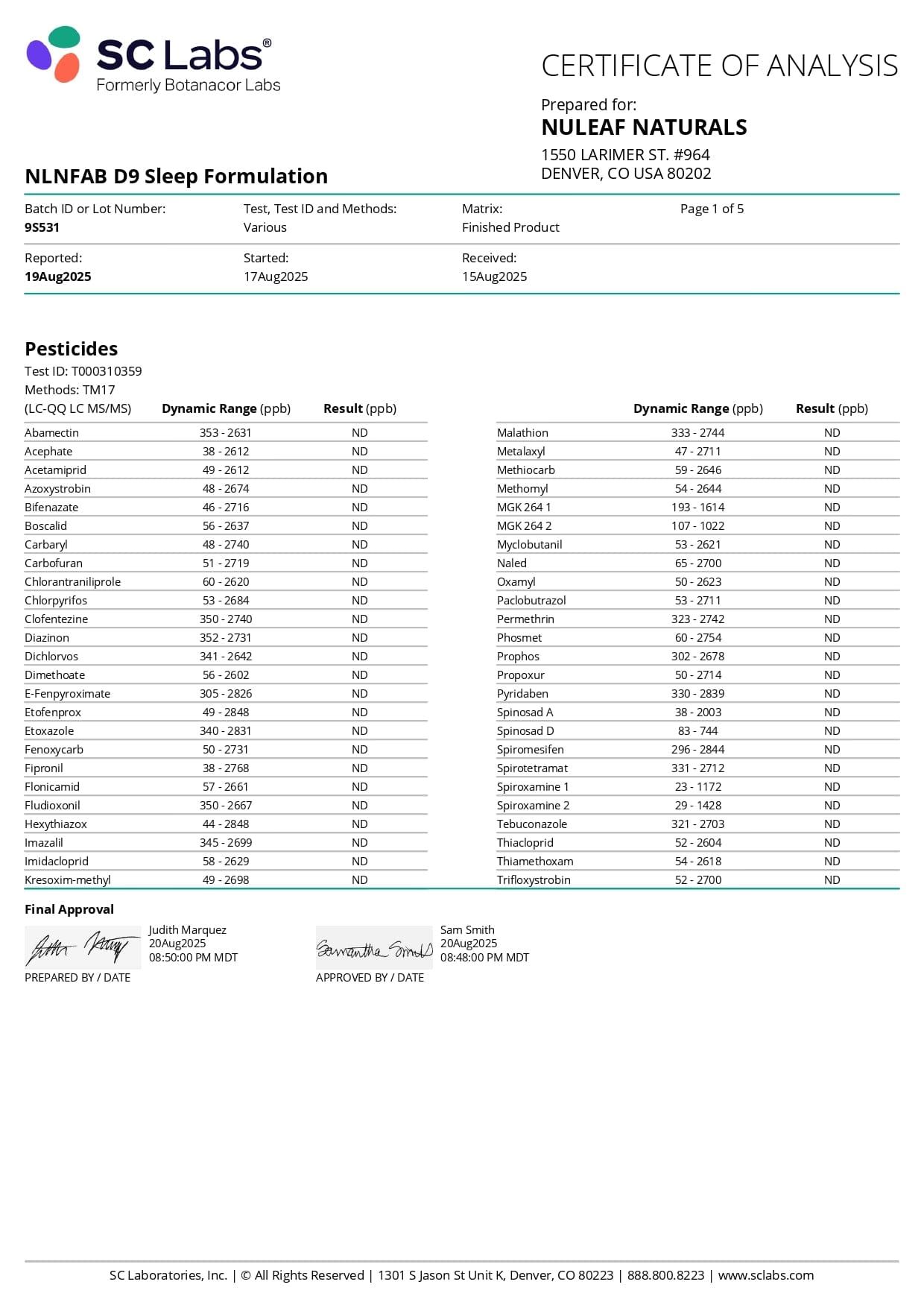NuLeaf Naturals Sleep THC Oil