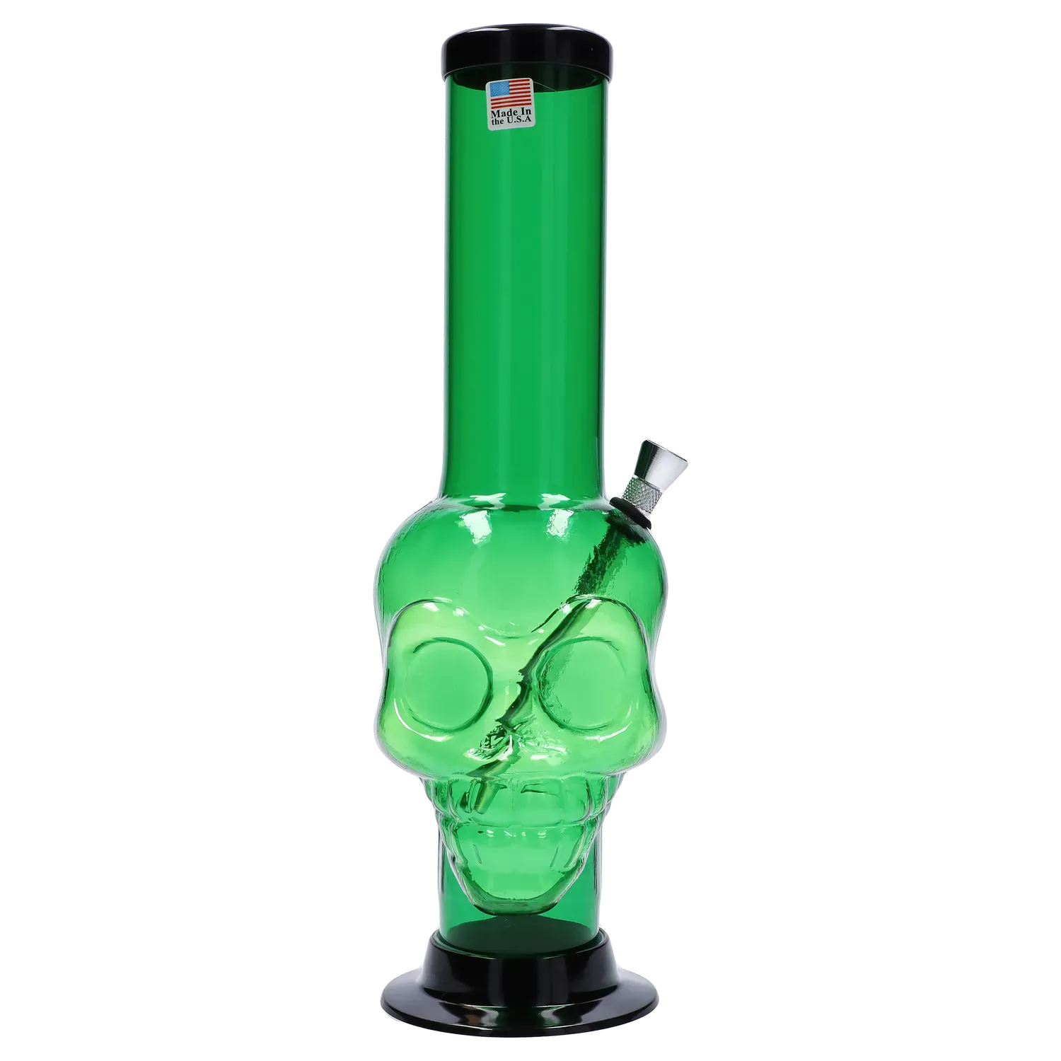 JM Plastics Large Skull Base with Carb Hole Acrylic Water Pipe - 12 in.